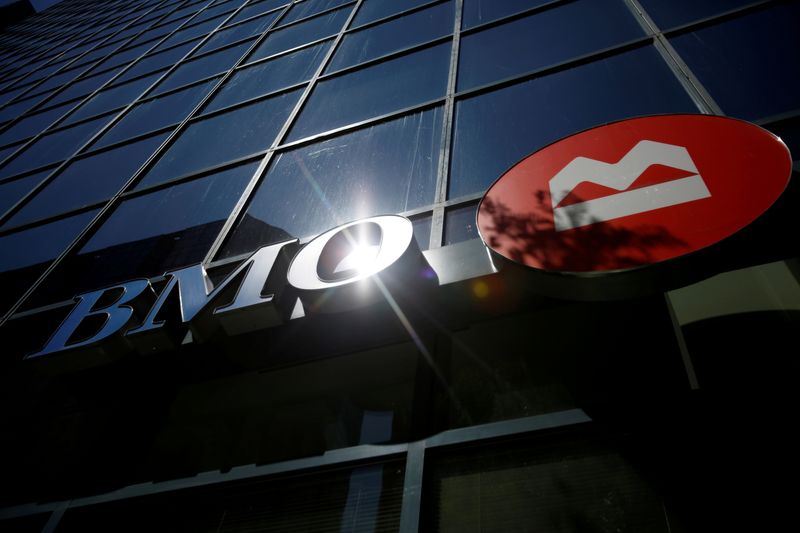 &copy; Reuters. FILE PHOTO: A Bank of Montreal (BMO) sign is seen outside of a branch in Ottawa, Ontario, Canada, August 23, 2016. REUTERS/Chris Wattie