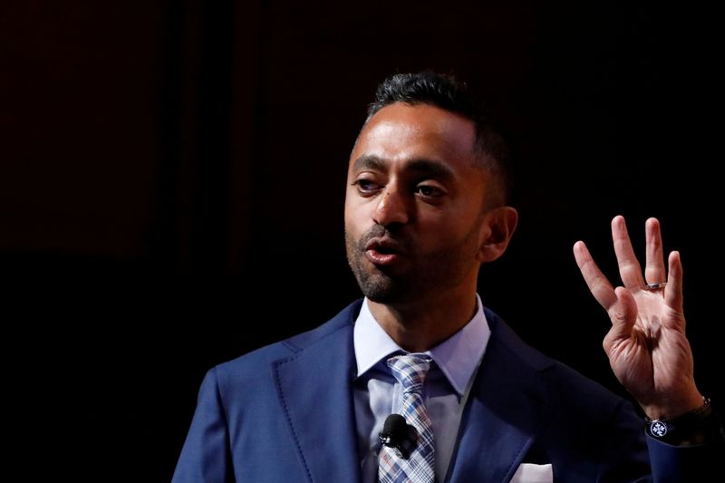 &copy; Reuters. FILE PHOTO: Chamath Palihapitiya, founder and CEO of Social Capital, speaks during the Sohn Investment Conference in New York City, U.S., May 8, 2017. REUTERS/Brendan McDermid