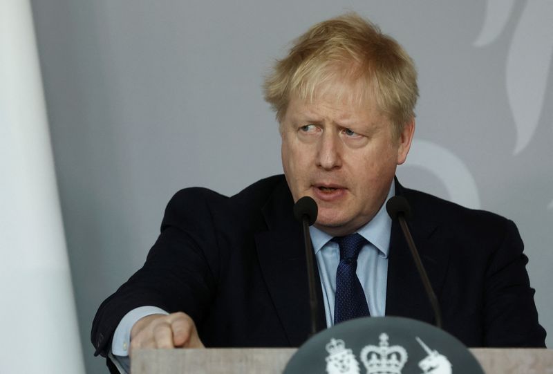 &copy; Reuters. British Prime Minister Boris Johnson speaks at a news conference at the British Embassy in Warsaw, Poland, March 1, 2022. REUTERS/Kacper Pempel