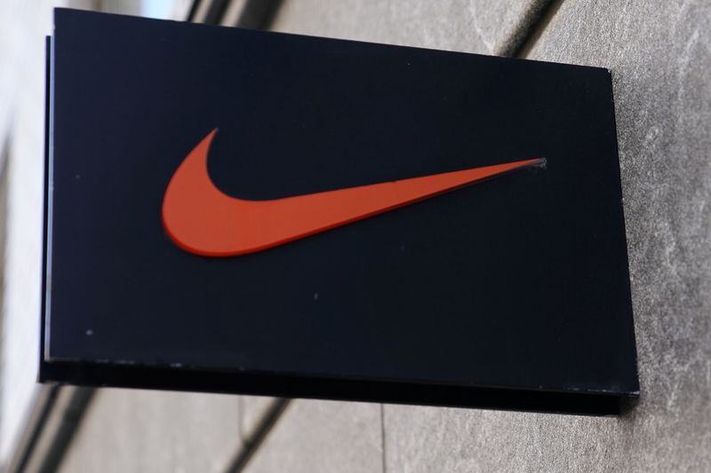 &copy; Reuters. FILE PHOTO: The Nike swoosh logo is pictured on a store in New York City, New York, U.S., September 4, 2018. REUTERS/Carlo Allegri