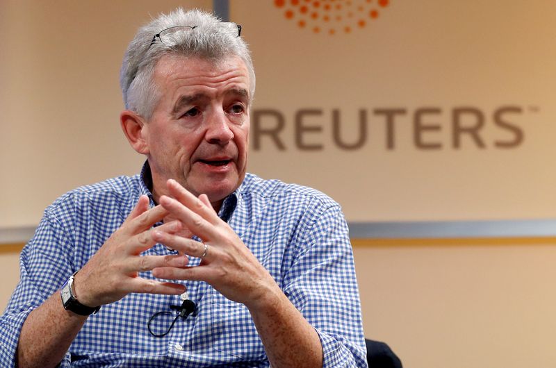 &copy; Reuters. FILE PHOTO: Ryanair Chief Executive Michael O'Leary speaks during a Reuters Newsmaker event in London, Britain October 1, 2019.  REUTERS/Peter Nicholls