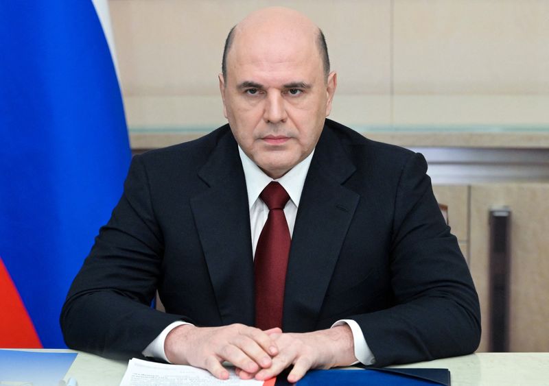 &copy; Reuters. Russian Prime Minister Mikhail Mishustin chairs a meeting on economic issues via a video link in Moscow, Russia March 1, 2022. Sputnik/Alexander Astafyev/Pool via REUTERS