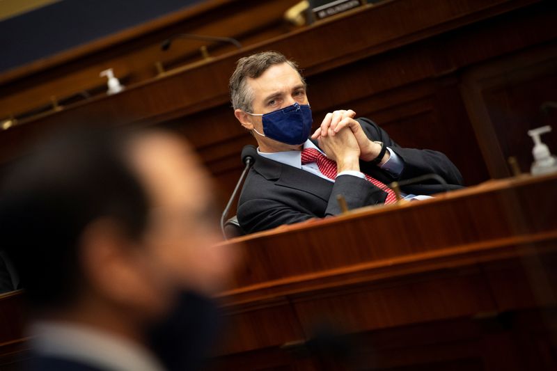 &copy; Reuters. FILE PHOTO: US Rep. Van Taylor (R-TX) listens as U.S. Treasury Secretary Steve Mnuchin testifies before a House Financial Services Committee at a hearing on oversight of the Treasury Department's and Federal Reserve's coronavirus disease (COVID-19) pandem
