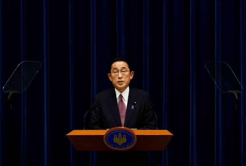 &copy; Reuters. FILE PHOTO: Japan's Prime Minister Fumio Kishida speaks  at a news conference in Tokyo, Japan March 3, 2022. REUTERS/Kim Kyung-Hoon/Pool