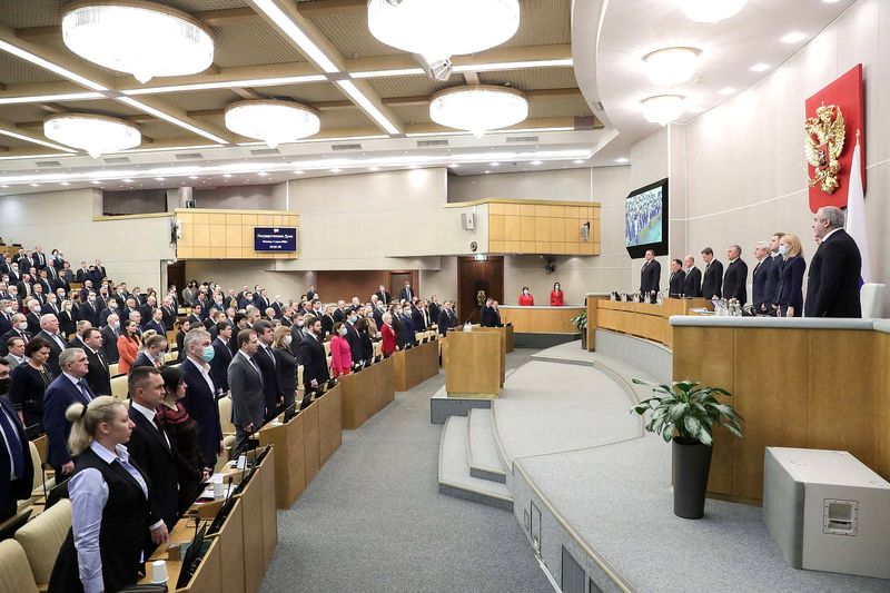 © Reuters. Parlamento da Rússia em Moscou
04/03/2022 Parlamento da Rússia/Divulgação via REUTERS