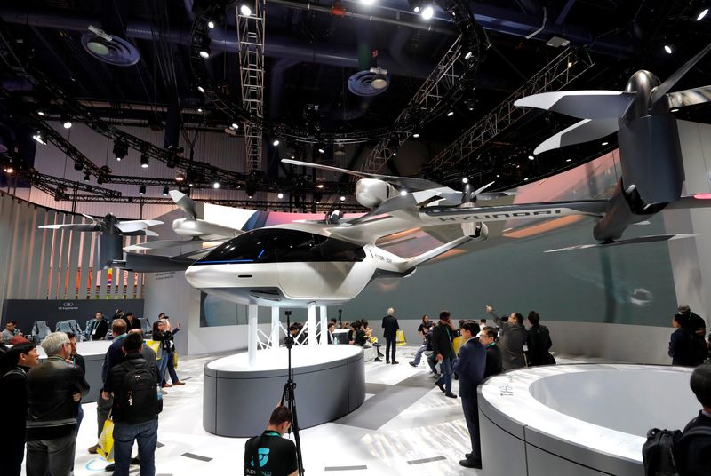 &copy; Reuters. The S-A1, an electric flying taxi developed with Uber, is displayed in the Hyundai  booth during the 2020 CES in Las Vegas, Nevada, U.S. January 7, 2020. REUTERS/Steve Marcus