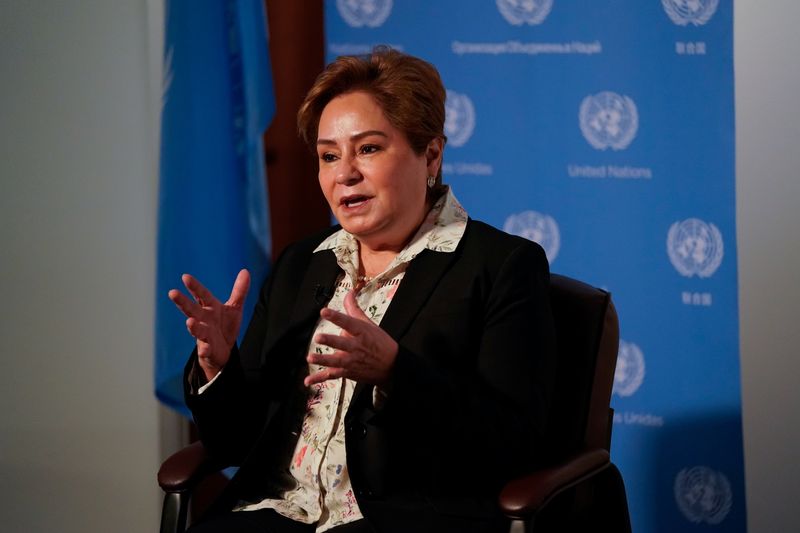 &copy; Reuters. Executive Secretary of the United Nations Framework Convention on Climate Change Patricia Espinosa speaks during an interview with Reuters at a United Nations Information Center offices in Washington, U.S., December 7, 2021. REUTERS/Elizabeth Frantz/File 