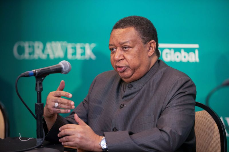 &copy; Reuters. OPEC Secretary General Mohammad Barkindo speaks during the CERAWeek conference in Houston, Texas, U.S., March 7, 2022. REUTERS/Daniel Kramer