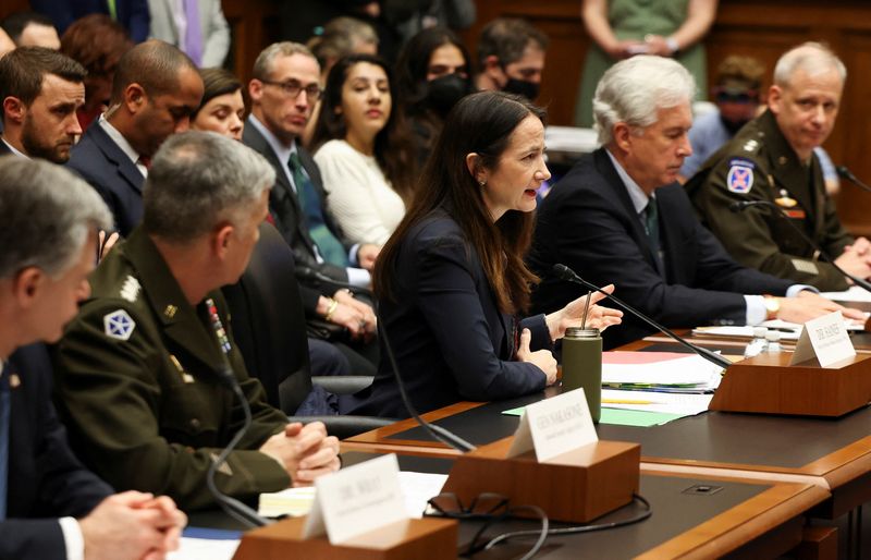 © Reuters. Director of National Intelligence (DNI) Avril Haines testify before a U.S. House Permanent Select Committee on Intelligence hearing on 