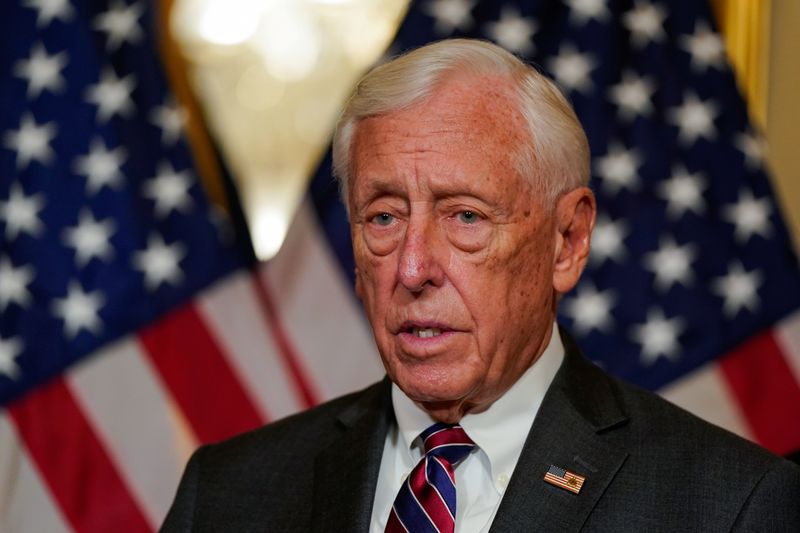 &copy; Reuters. FILE PHOTO: U.S. Representative Steny Hoyer (D-MD) speaks after House Speaker Nancy Pelosi (D-CA) signed a continuing resolution to avoid a U.S. government shutdown during a bill enrollment ceremony at the U.S. Capitol in Washington, U.S., December 3, 202