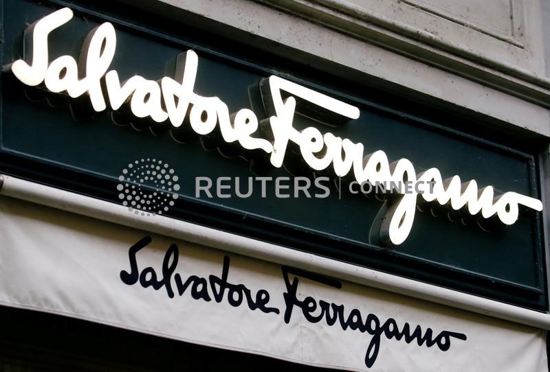 &copy; Reuters. FILE PHOTO: Italian luxury fashion house Salvatore Ferragamo's logo is seen at a store in Zurich, Switzerland January 25, 2021. REUTERS/Arnd Wiegmann/File Photo  GLOBAL BUSINESS WEEK AHEAD