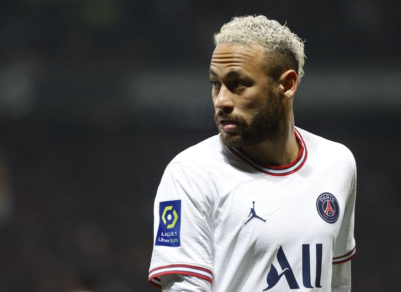 &copy; Reuters. Neymar durante partida do PSG contra o Nice pelo Campeonato Francês
05/03/2022 REUTERS/Eric Gaillard