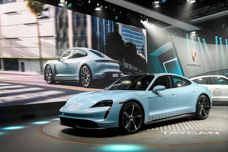&copy; Reuters. Porsche introduces its new Taycan 4S at the LA Auto Show in Los Angeles, California, U.S., November 20, 2019. REUTERS/Andrew Cullen/Files