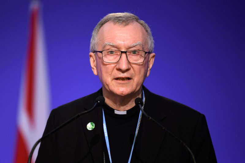 &copy; Reuters. FILE PHOTO: Vatican Secretary of State Cardinal Pietro Parolin makes a national statement on the second day of the UN Climate Change Conference (COP26) in Glasgow, Scotland, Britain, November 2, 2021. Daniel Leal-Olivas/Pool via REUTERS/File Photo