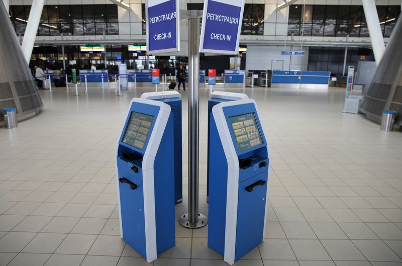 &copy; Reuters. Self-service check-in terminals are pictured at Sofia Airport, Bulgaria, April 8, 2019. Picture taken April 8, 2019. REUTERS/Stoyan Nenov/Files