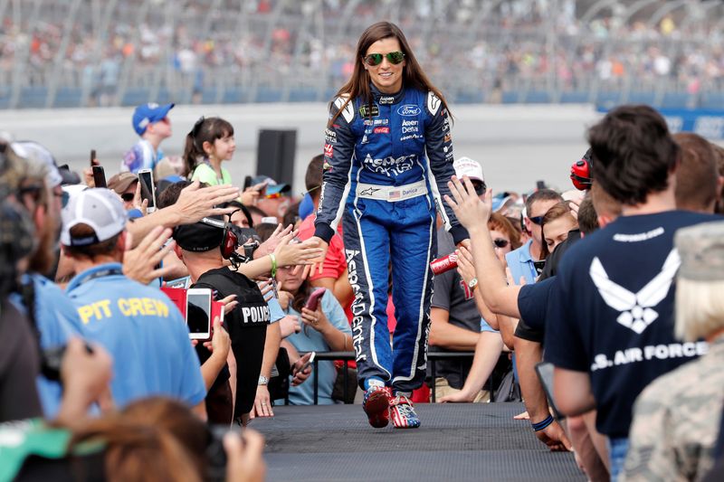 &copy; Reuters. FILE PHOTO: Race fans greet Danica Patrick as she is introduced on race day for NASCAR's Alabama 500 at Talladega Superspeedway in Lincoln, Alabama, U.S. October 15, 2017.  REUTERS/Jonathan Ernst