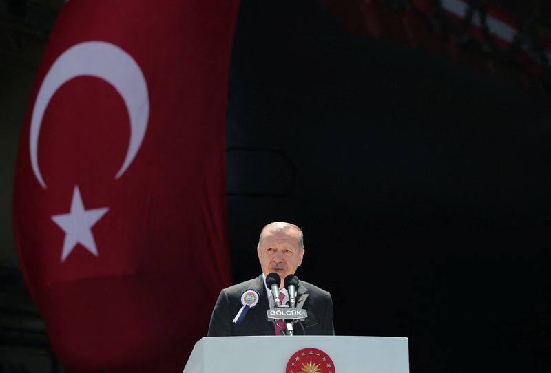 &copy; Reuters. Foto de archivo ilustrativa del Presidente turco Tayyip Erdogan hablando en una ceremonia en Izmit
May 23, 2022. Presidential Press Office/Handout via REUTERS 