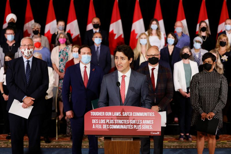 &copy; Reuters. Premiê do Canadá, Justin Trudeau, anuncia projeto para congelar compra de armas de fogo
30/05/2022
REUTERS/Blair Gable