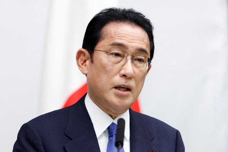 &copy; Reuters. FILE PHOTO: Fumio Kishida, Japan's prime minister, speaks at a news conference following the Quadrilateral Security Dialogue (Quad) leaders meeting at the prime minister's official residence in Tokyo, Japan May 24, 2022. Kiyoshi Ota/Pool via REUTERS/File 