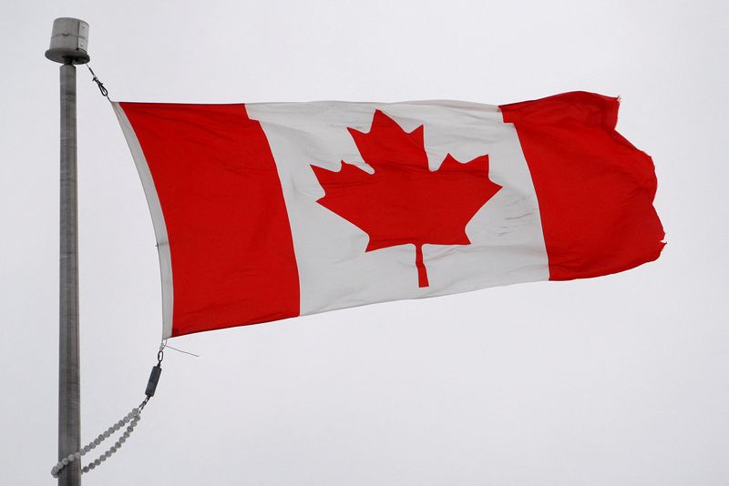&copy; Reuters. FILE PHOTO: The Canadian flag flutters in the wind in Quebec City, February 26, 2010. REUTERS/Mathieu Belanger/File Photo