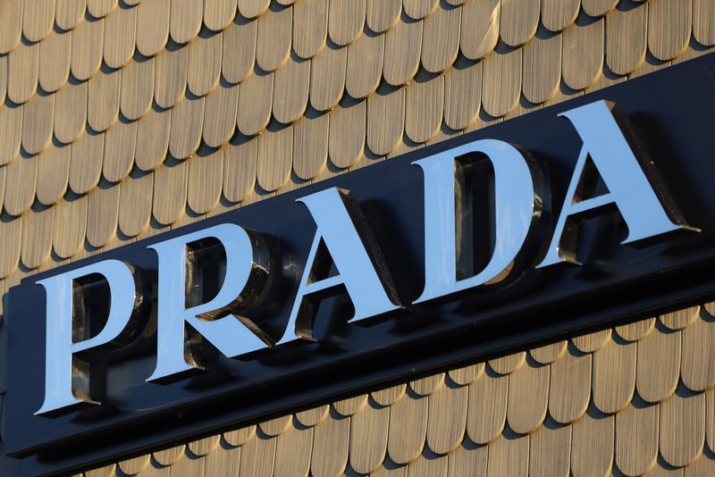 &copy; Reuters. FILE PHOTO: Prada signage is seen at their store at the Woodbury Common Premium Outlets in Central Valley, New York, U.S., February 15, 2022. REUTERS/Andrew Kelly