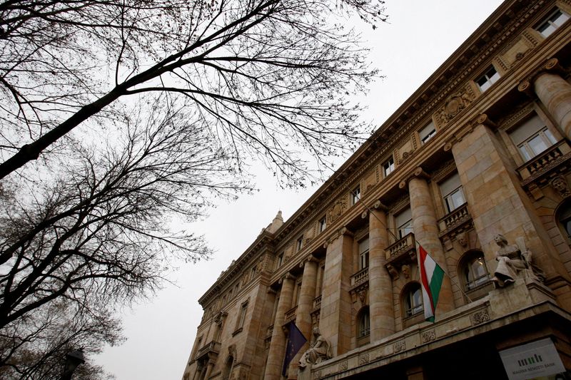 &copy; Reuters. FILE PHOTO: The National Bank of Hungary building is seen in Budapest, January 18, 2012. REUTERS/Bernadett Szabo