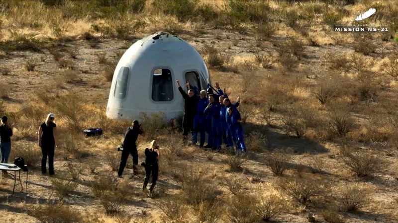 Bezos' Blue Origin completes fifth crewed flight launch