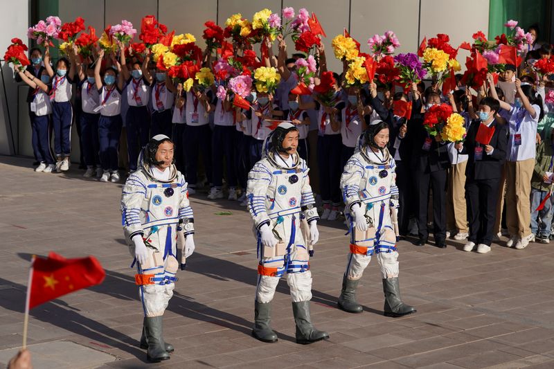 Chinese astronauts blast off to space station as construction enters high gear