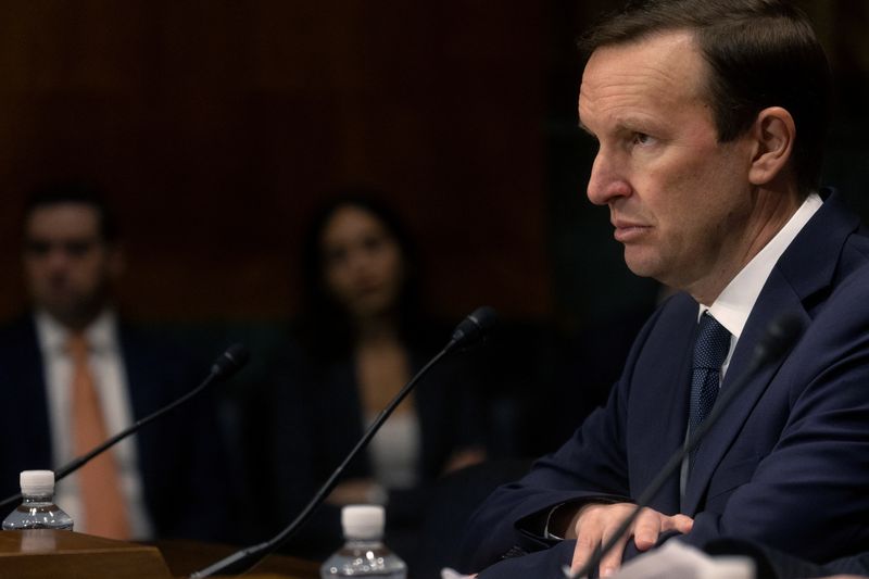 © Reuters. FILE PHOTO: U.S. Sen. Chris Murphy (D-CT) listens before a Senate Judiciary Committee hearing to consider judicial nominees and the nomination of the director of the Bureau of Alcohol, Tobacco, Firearms and Explosives (ATF) on Capitol Hill in Washington, U.S., May 25, 2022. REUTERS/Leah Millis