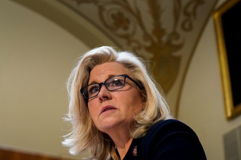 &copy; Reuters. FILE PHOTO: U.S. Representative Liz Cheney (R-WY) testifies before the House Rules Committee in Washington, U.S., December 14, 2021. REUTERS/Elizabeth Frantz/File Photo