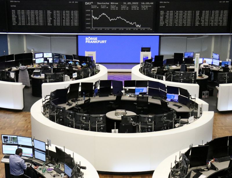 &copy; Reuters. El gráfico del índice bursátil alemán DAX en la bolsa de Fráncfort, Alemania, 31 de mayo de 2022. REUTERS/Personal