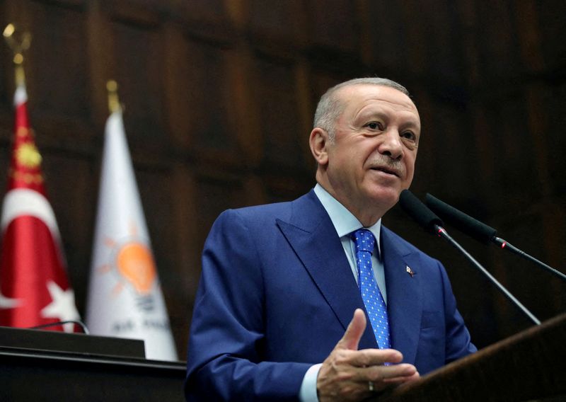 &copy; Reuters. أردوغان يتحدث أمام البرلماني في أنقرة يوم 18 مايو ايار 2022. صورة من الرئاسة التركية محظور إعادة بيعها أو وضعها في أرشيف.