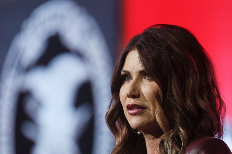 &copy; Reuters. FILE PHOTO: South Dakota Governor Kristi Noem speaks at the NRA-ILA Leadership Forum during the National Rifle Association (NRA) annual convention in Houston, Texas, U.S. May 27, 2022. REUTERS/Shannon Stapleton