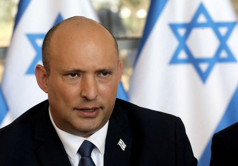 &copy; Reuters. رئيس الوزراء الإسرائيلي نفتالي بينيت في اجتماع بالقدس يوم 29 مايو ايار 2022. صورة من ممثل لوكالات الأنباء. 