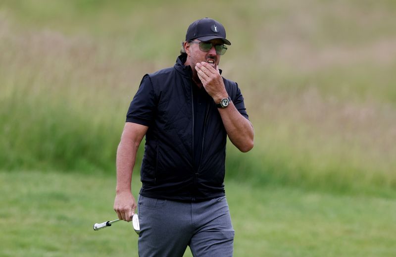 Golf-Mickelson among 17 golfers suspended by PGA Tour for playing LIV event