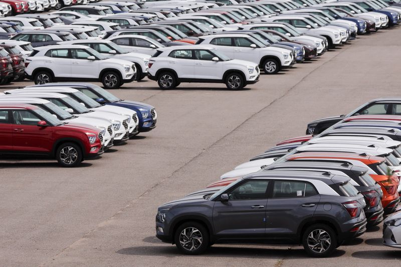 &copy; Reuters. Hyundai cars are seen at a customs terminal on the outskirts of Saint Petersburg, Russia June 1, 2022.  REUTERS/Anton Vaganov/File Photo