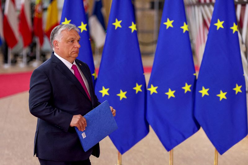 &copy; Reuters. Il primo ministro ungarese Viktor Orban in occasione di un summit dei leader Ue a Bruxelles. REUTERS/Johanna Geron