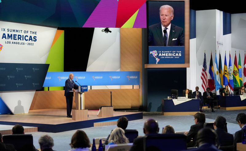 &copy; Reuters. Presidente dos EUA, Joe Biden, discursa na Cúpula das Américas
09/06/2022
REUTERS/Lauren Justice