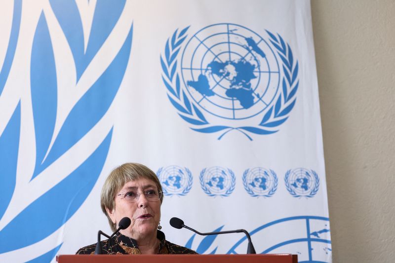 &copy; Reuters. Alta comissária da ONU para os direitos humanos, Michelle Bachelet, em Genebra
13/06/2022 REUTERS/Denis Balibouse