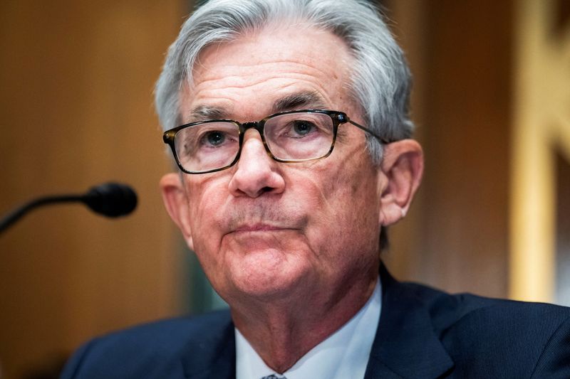 &copy; Reuters. FILE PHOTO: U.S. Federal Reserve Chairman Jerome Powell testifies during the Senate Banking Committee hearing titled "The Semiannual Monetary Policy Report to the Congress", in Washington, U.S., March 3, 2022.  Tom Williams/Pool via REUTERS/File Photo
