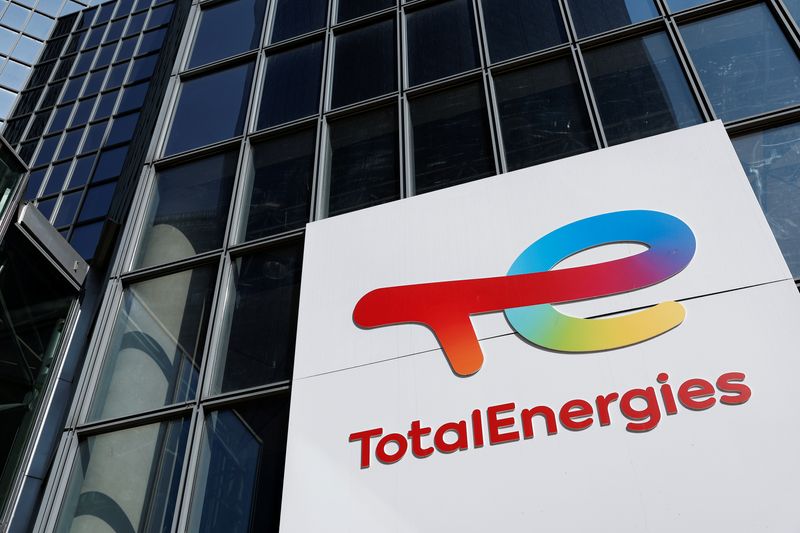 &copy; Reuters. FILE PHOTO: The TotalEnergies logo sits on the company's headquarter skyscraper in the La Defense business district in Paris, France, March 24, 2022. REUTERS/Benoit Tessier