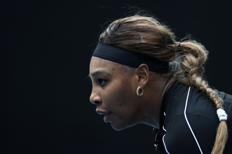 &copy; Reuters. FILE PHOTO: Serena Williams of the U.S. competes against Daria Gavrilova of Australia during a match in the Yarra Valley Classic tennis tournament at Melbourne Park in Melbourne, Australia, February 1, 2021. REUTERS/Loren Elliott