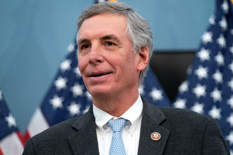 © Reuters. FILE PHOTO: U.S. Rep. Tom Rice (R-SC) addresses reporters during a press conference to unveil the Joseph H. Rainey Room, on Capitol Hill in Washington, DC, U.S., February 3, 2022. Greg Nash/Pool via REUTERS