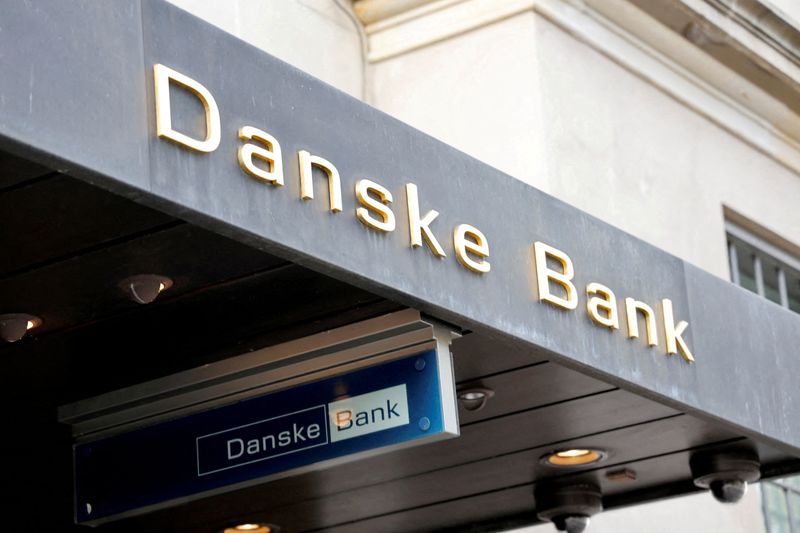&copy; Reuters. FILE PHOTO: Danske Bank signs are seen on the bank's headquarters in Copenhagen, Denmark October 22, 2019. REUTERS/Jacob Gronholt-Pedersen/File Photo