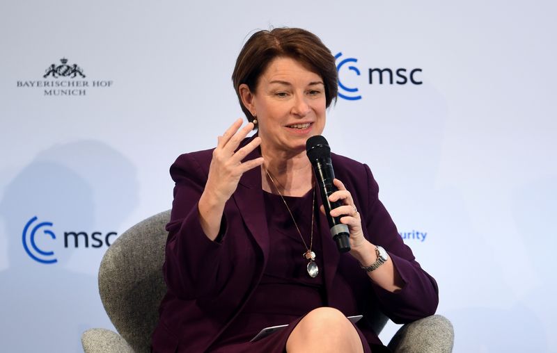 © Reuters. FILE PHOTO: U.S. Senator Amy Klobuchar (D-MN) speaks during the annual Munich Security Conference, in Munich, Germany February 19, 2022. REUTERS/Andreas Gebert