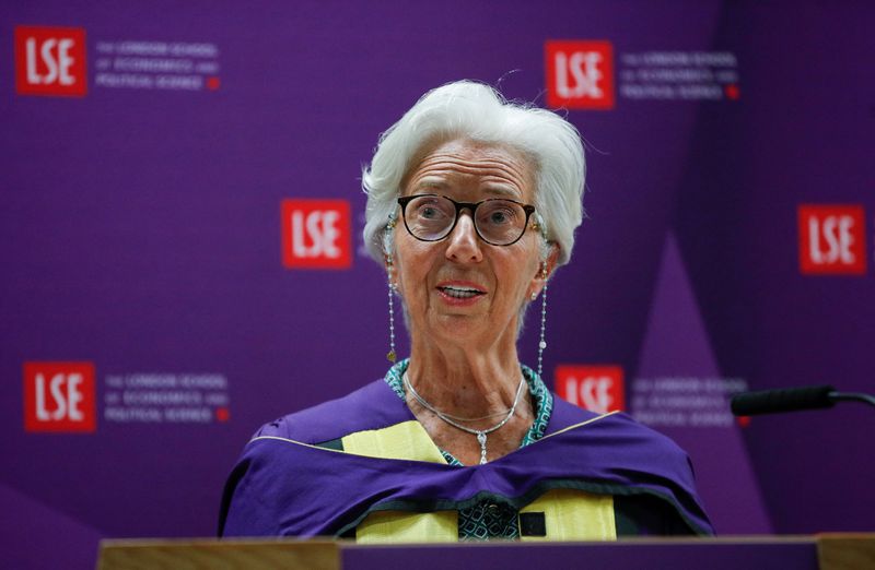 &copy; Reuters. Foto del jueves de la Presidenta del BCE Christine Lagarde tras recibir un doctorado honorífico de la London School of Economics
Jun 15, 2022. REUTERS/Peter Nicholls