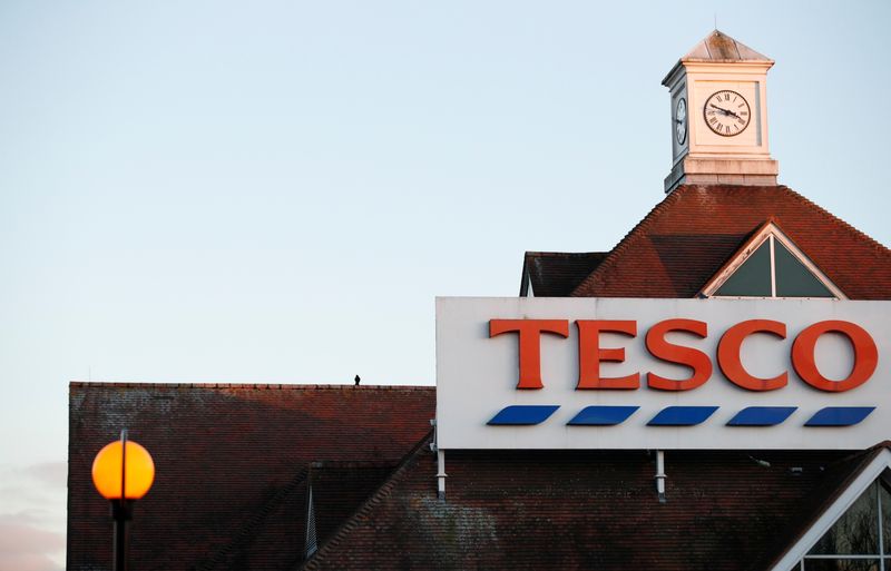 &copy; Reuters. FILE PHOTO: General view of a Tesco Extra store sign in Bletchley, in Milton Keynes, Britain, January 5, 2022. REUTERS/Andrew Boyers