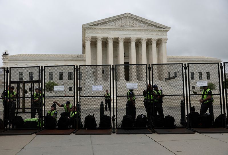 As abortion ruling nears, U.S. Supreme Court erects barricades to the public