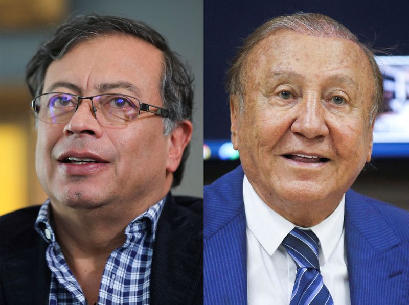 &copy; Reuters. Candidatos à Presidência da Colômbia Gustavo Petro e Rodolfo Hernández
24/05/2022 REUTERS/Luisa Gonzalez