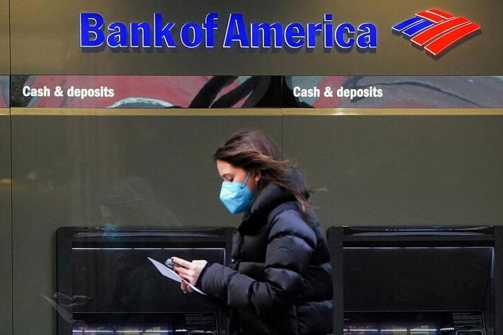 &copy; Reuters. Foto de archivo del logo del Bank of America en Manhattan 
Ene 19, 2022. REUTERS/Carlo Allegri